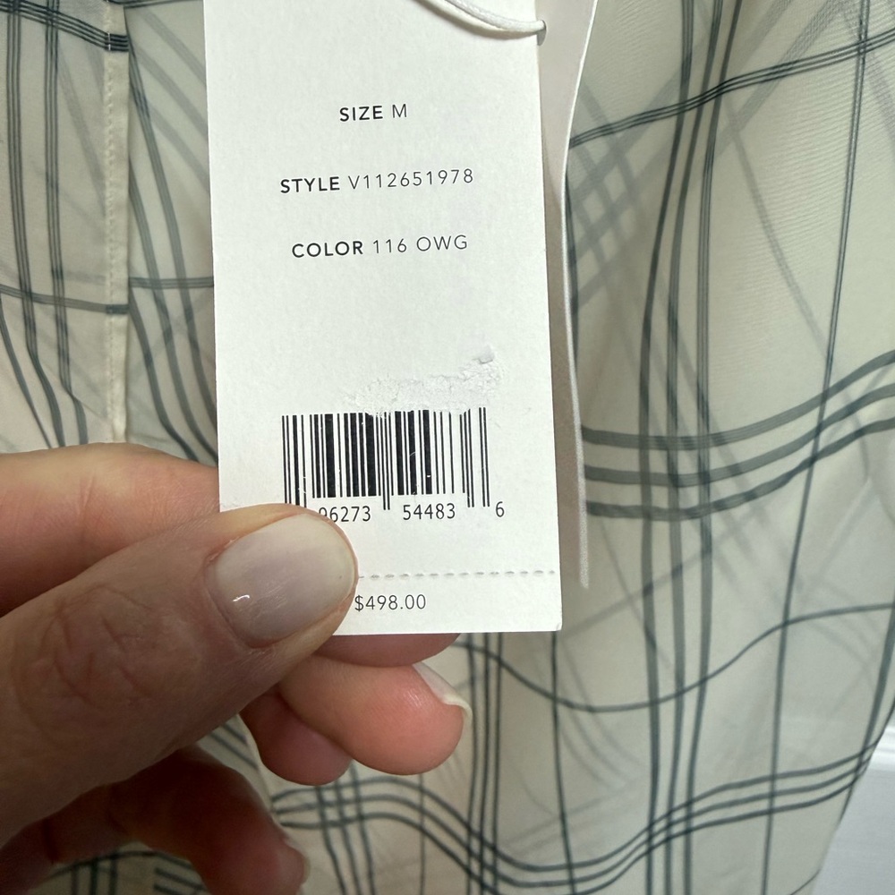 Plaid Sleeveless Maxi Dress Vince NWT size M - Picture 8 of 8